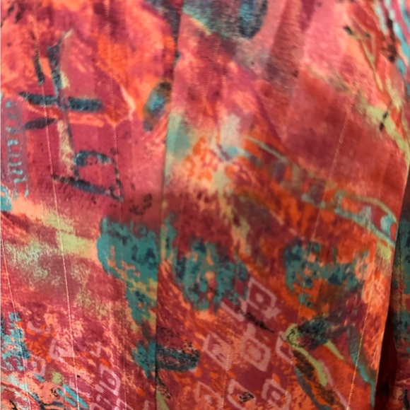 Christopher & Banks Orange and Green Button-Down Shirt. Size medium. - Picture 5 of 5